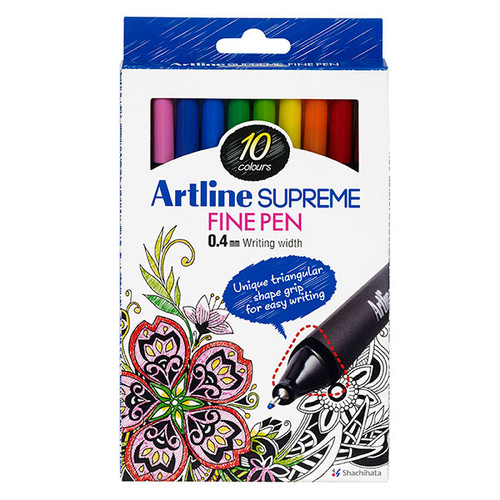 ARTLINE SUPREME FINELINER PEN ASSORTED (PK10)