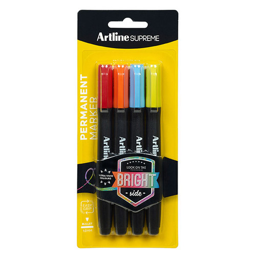ARTLINE SUPREME PERMANENT MARKER ASTD 4PK