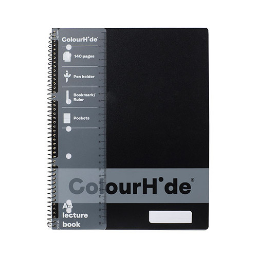 COLOURHIDE LECTURE BOOK A4 140PG BLACK
