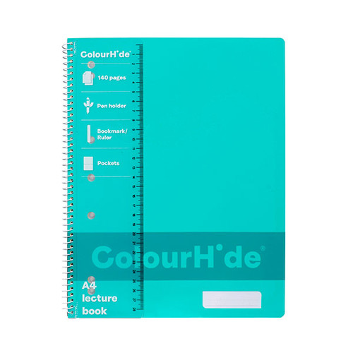 COLOURHIDE LECTURE BOOK A4 140PG AQUA