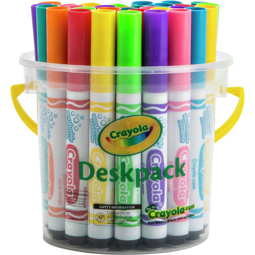 CRAYOLA WASHABLE BROAD MARKER 32 Asst Bright Deskpack