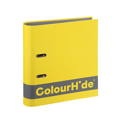 COLOURHIDE SILKY TOUCH LEVER ARCH FILE 70MM A4 YELLOW *** While Stocks Last ***