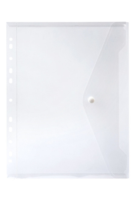 MARBIG BINDER POCKET BUTTON CLOSURE CLEAR