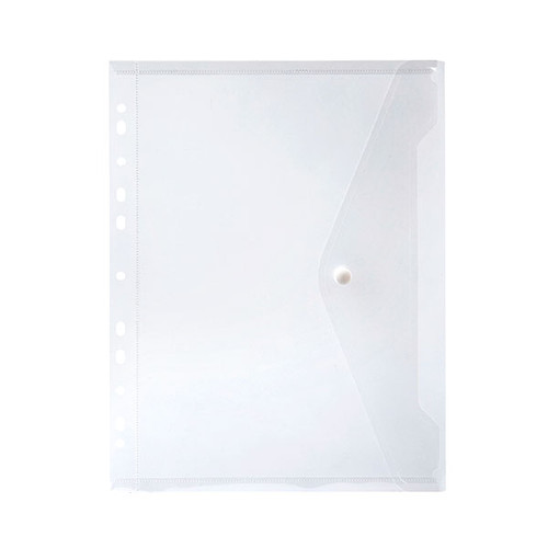 MARBIG BINDER POCKET BUTTON CLOSURE CLEAR