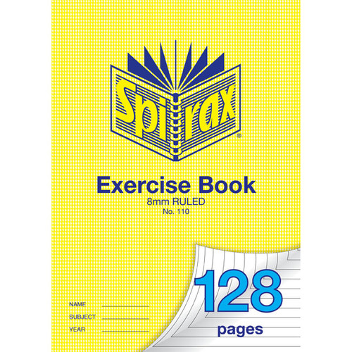 SPIRAX 110 EXERCISE BOOK A4 128PG 8MM 70gsm