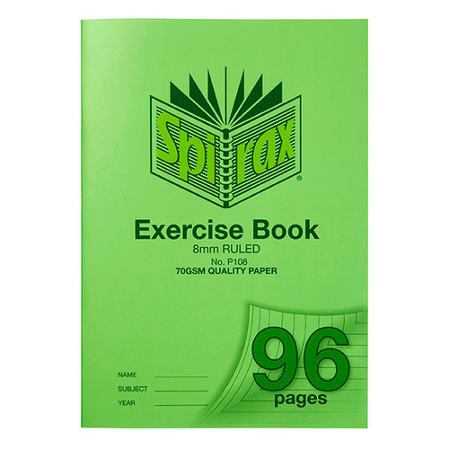 SPIRAX P108 EXERCISE BOOK A4 8MM 96PG 70gsm