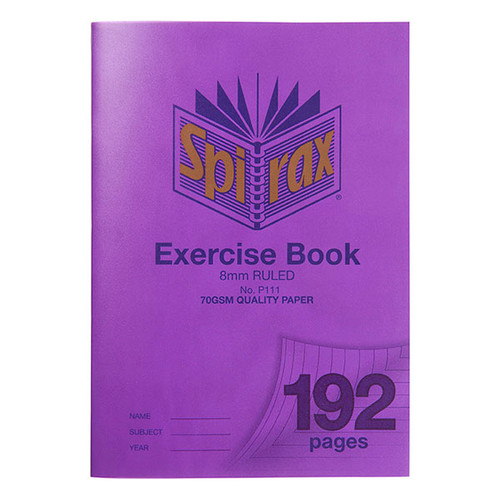SPIRAX P111 EXERCISE BOOK A4 8MM 192PG 70gsm