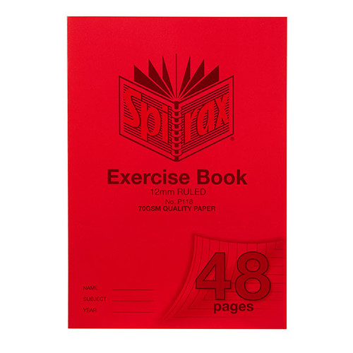 SPIRAX P118 EXERCISE BOOK A4 12MM 48PG 70gsm