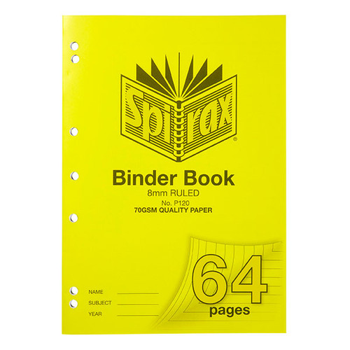 SPIRAX P120 BINDER BOOK A4 8MM 64PG 70gsm