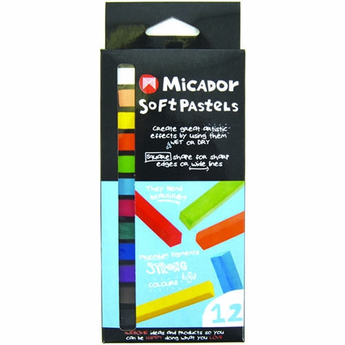 MICADOR BASICS CHALK PASTELS, PACK 12