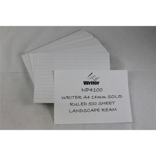 WRITER A4 EXAM PAPER 14mm Solid Ruled Landscape, Rm500