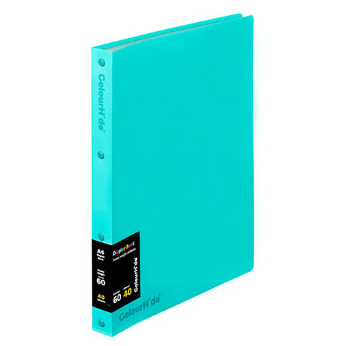 COLOURHIDE DISPLAY BOOK REFILLABLE 40 SHEET Aqua