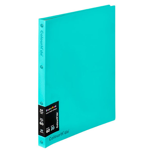 COLOURHIDE DISPLAY BOOK REFILLABLE 20 SHEET Aqua