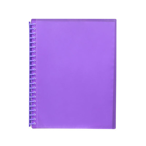 Marbig Refillable Display Book 20 Pocket Insert Cover Light Purple