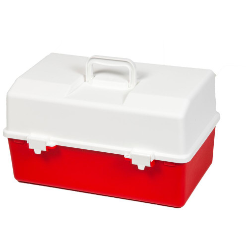 AEROCASE Red and White Plastic Tacklebox with 1 Tray 16 x 33 x 19cm