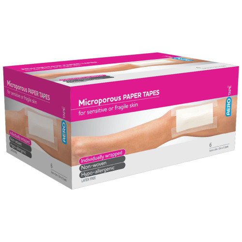 AEROTAPE White Microporous Paper Tape 5cm x 5M Box/6