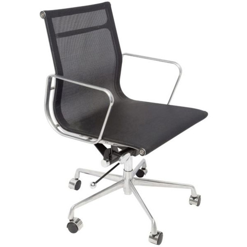 FURNX WM600 MESH CHAIR BLACK, CHROME ARMS & BASE