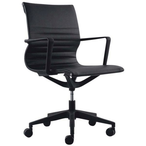 BURO DIABLO MB EXECUTIVE CHAIR Black Padded PU Seat & Back Black Poly Frame