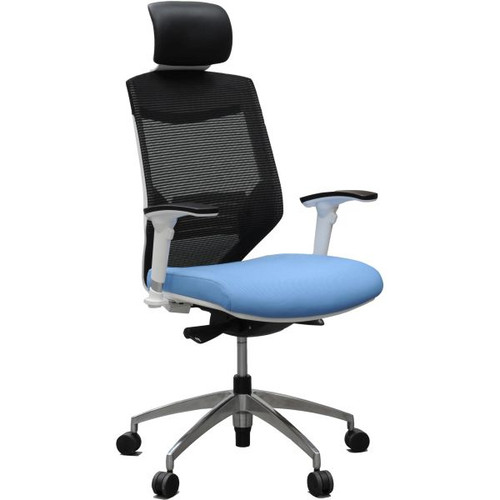 VOGUE HIGH-BACK CHAIR W 625 x D 590 x H 950-1040mm Blue/White