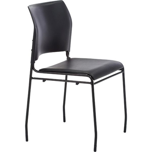 Buro Maxim 4 Leg Chair Black Powdercoated Frame Black Poly Seat and Back