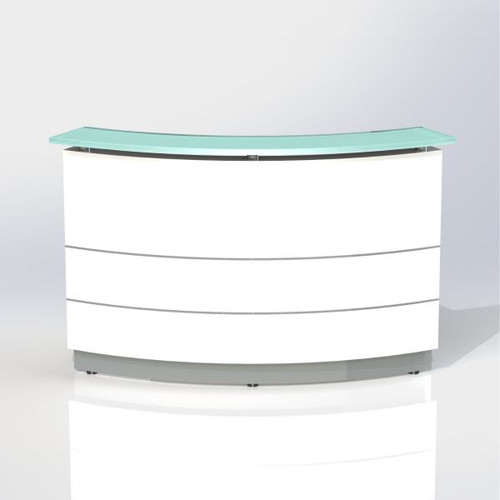 POLARIS RECEPTION COUNTER W 1800 x D 805 X H 1120mm Gloss White Rounded