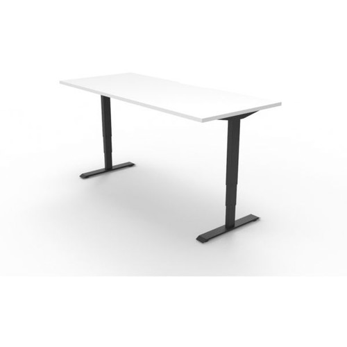 Boost Electric Height Adjustable Desk 1500Wx750D White Top Black Frame