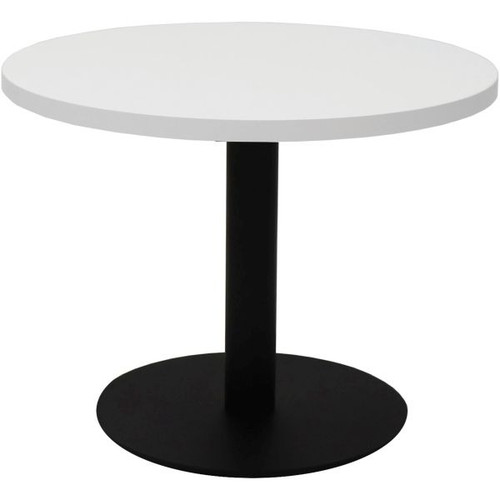 Rapidline Round Coffee Table 600mm Diam Top Natural White with Black