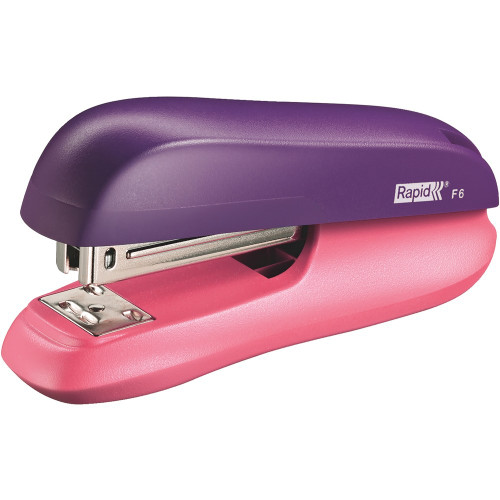 RAPID FUNKY F6 STAPLER Half Strip Purple / Apricot 24/6 & 26/6 staples