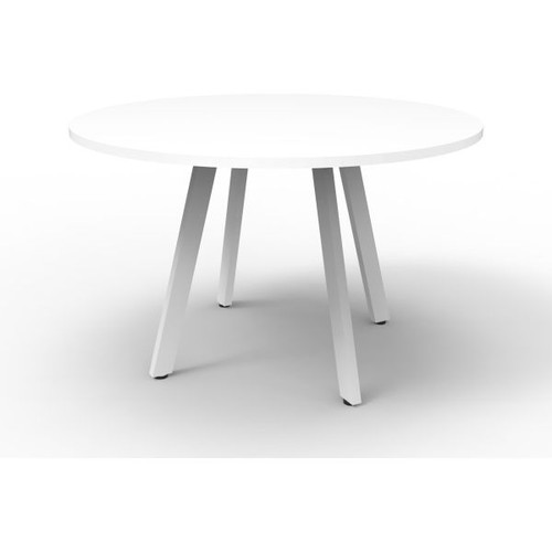 Eternity Round Meeting Table 900mm Diam Top White Top White Base