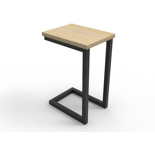 Eternity Rectangle Side Table 600Hx300Wx400D Oak Top Black Base