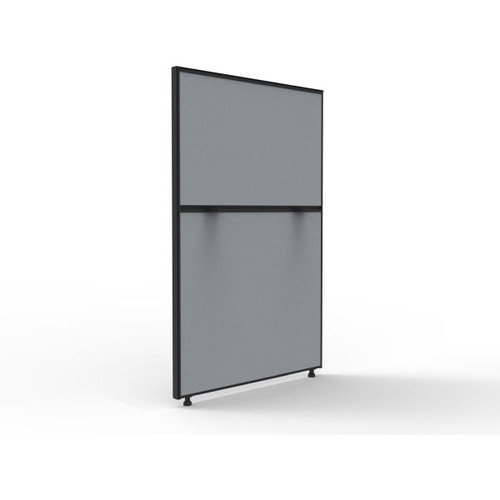 Shush 30 Desk Divider Screens 1200Hx750W Black Frame Grey Pinnable Fabric