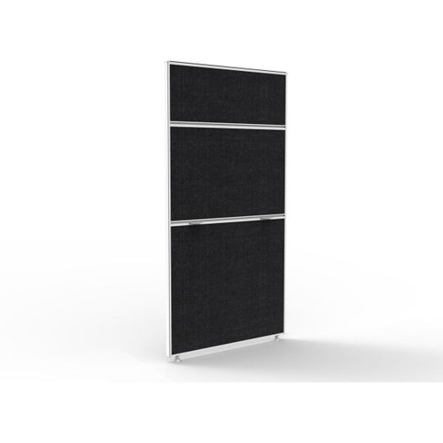 Shush 30 Desk Divider Screens 1500Hx750W White Frame Black Pinnable Fabric