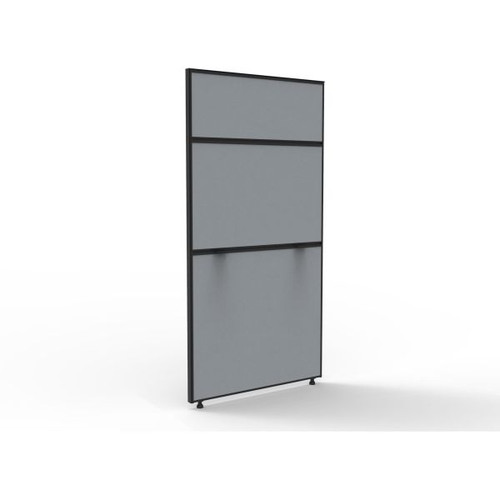 Shush 30 Desk Divider Screens 1500Hx750W Black Frame Grey Pinnable Fabric