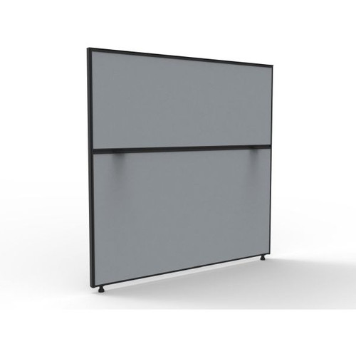 Shush 30 Desk Divider Screens 1200Hx1200W Black Frame Grey Pinnable Fabric