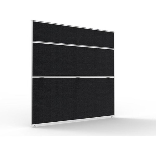 Shush 30 Desk Divider Screens 1500Hx1500W White Frame Black Pinnable Fabric