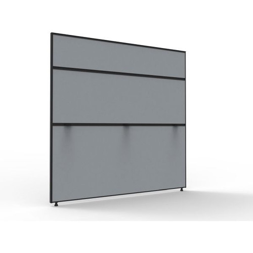 Shush 30 Desk Divider Screens 1500Hx1500W Black Frame Grey Pinnable Fabric