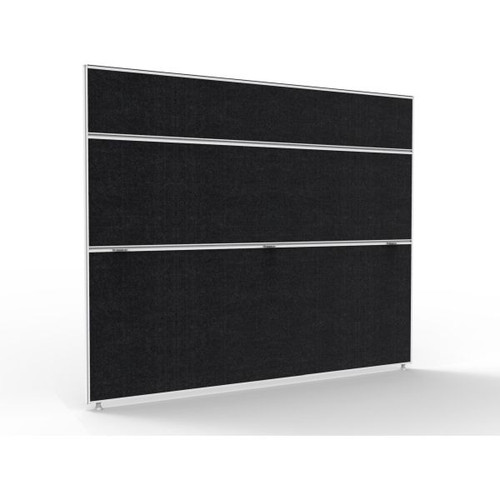 Shush 30 Desk Divider Screens 1500Hx1800W White Frame Black Pinnable Fabric