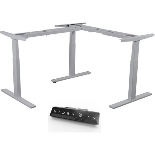 Infinity Electric Height Height Adjustable Desk Frame 2 Stage Leg 3 Motor Silver