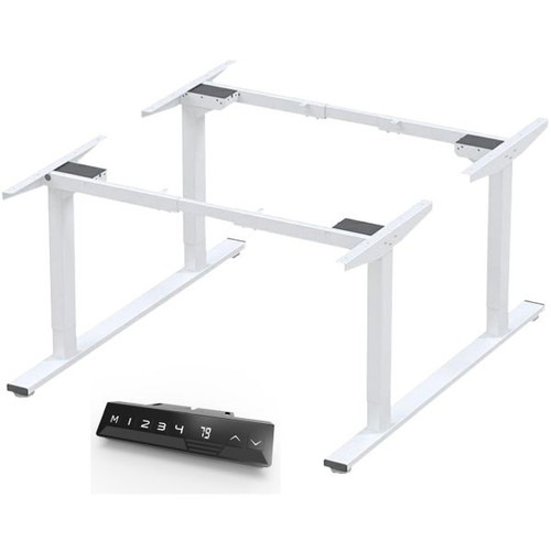 Infinity Electric Height Height Adjustable Desk Frame 2 Stage Leg 4 Motor White