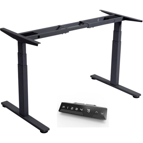 Infinity Electric Height Height Adjustable Desk Frame 3 Stage Leg 2 Motor Black