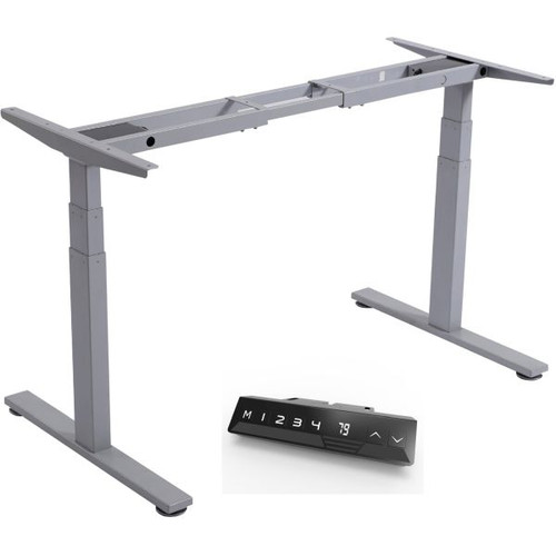 Infinity Electric Height Height Adjustable Desk Frame 3 Stage Leg 2 Motor Silver