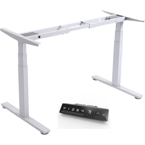 Infinity Electric Height Height Adjustable Desk Frame 3 Stage Leg 2 Motor White
