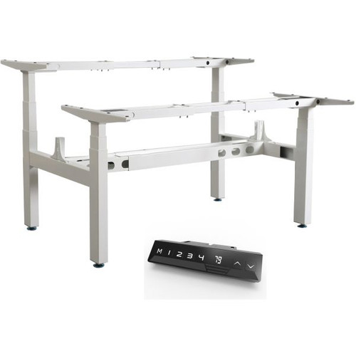 Infinity Electric Height Height Adjustable Desk Frame 3 Stage Leg 4 Motor White