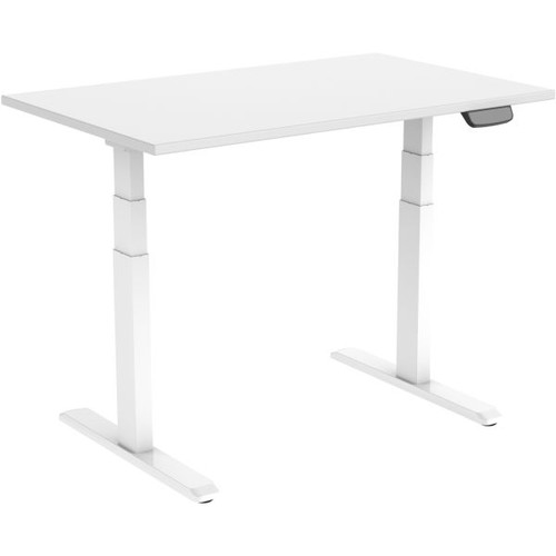Ergovida Sit-Stand Desk Straight Electric White Frame White 1500x750mm Top