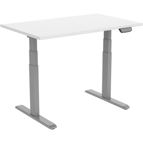 Ergovida Sit-Stand Desk Straight Electric Grey Frame White 1500x750mm Top