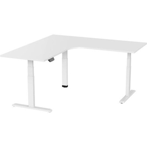Ergovida Sit-Stand Desk Corner Electric White Frame White 1800x1800x750mm Top