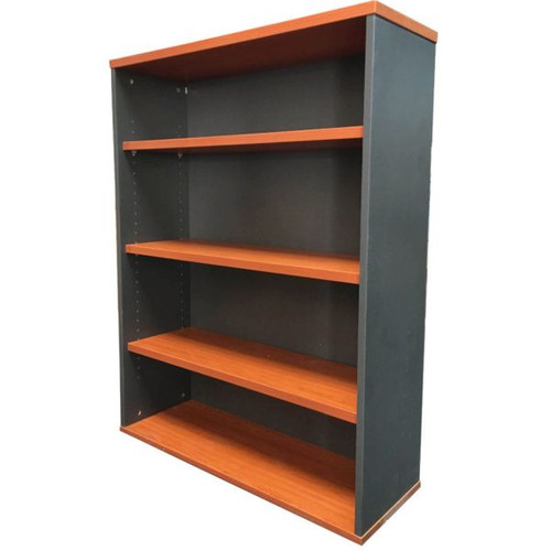 FURNX BOOKCASE CHERRY/IRONSTONE H1200 X W900 X D300MM