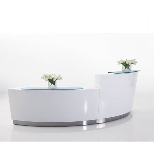 EVO RECEPTION COUNTER W 3243 x D 950 x H 1150mm Gloss White