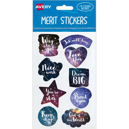 Avery Merit Stickers 36 Labels Cosmos Assorted