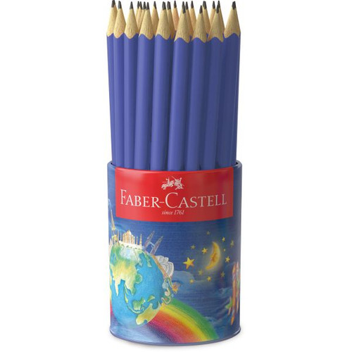 Faber-Castell Junior Triangular Graphite Writing Pencils 2B Tin Cup of 50